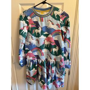 MINI BODEN Sweatshirt Dress Unicorns Rainbows See Photo For‎ Snag, Size 11/12